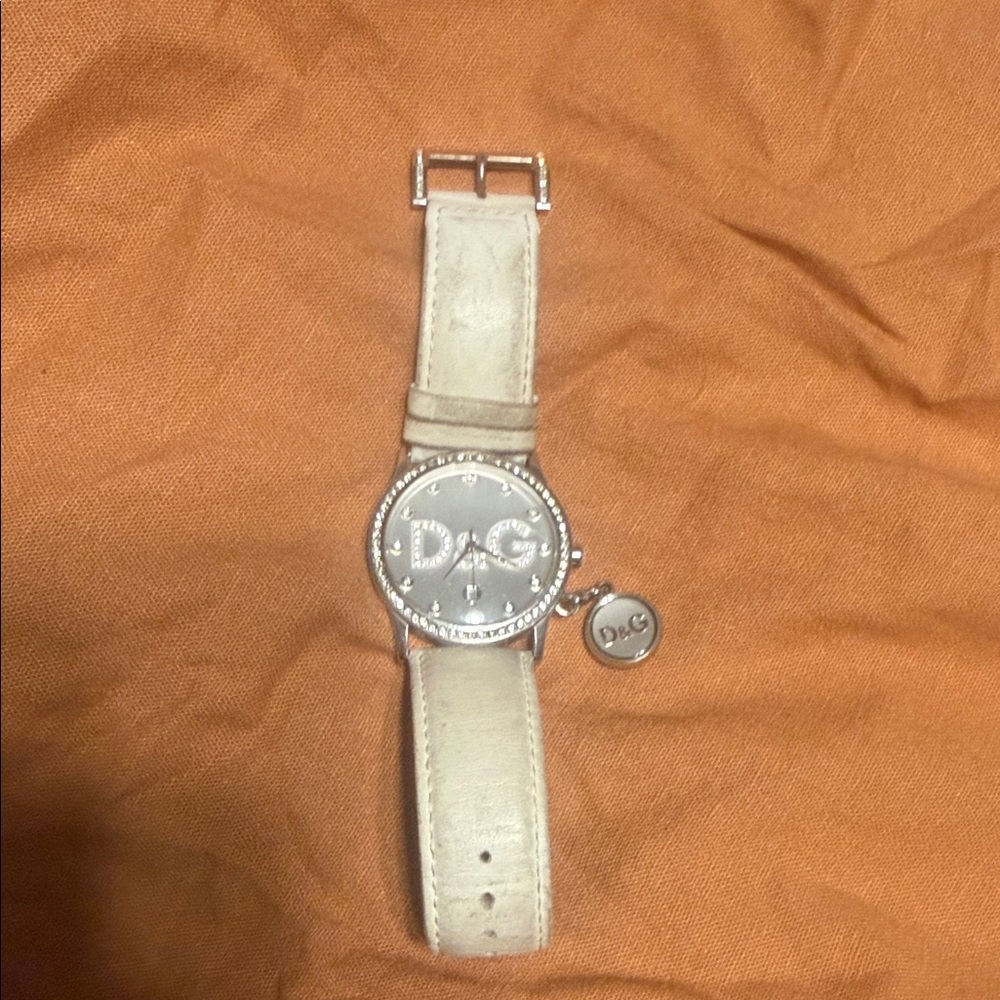 Dolce & Gabbana Cream Watch with Silver Face